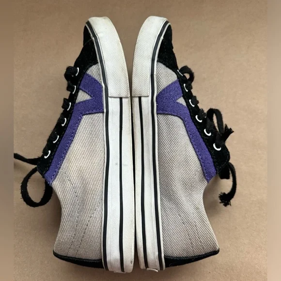 Vans Purple & Black & Tan Old Skool Frayed Laces Canvas Sneakers. Size 8 - Picture 3 of 11